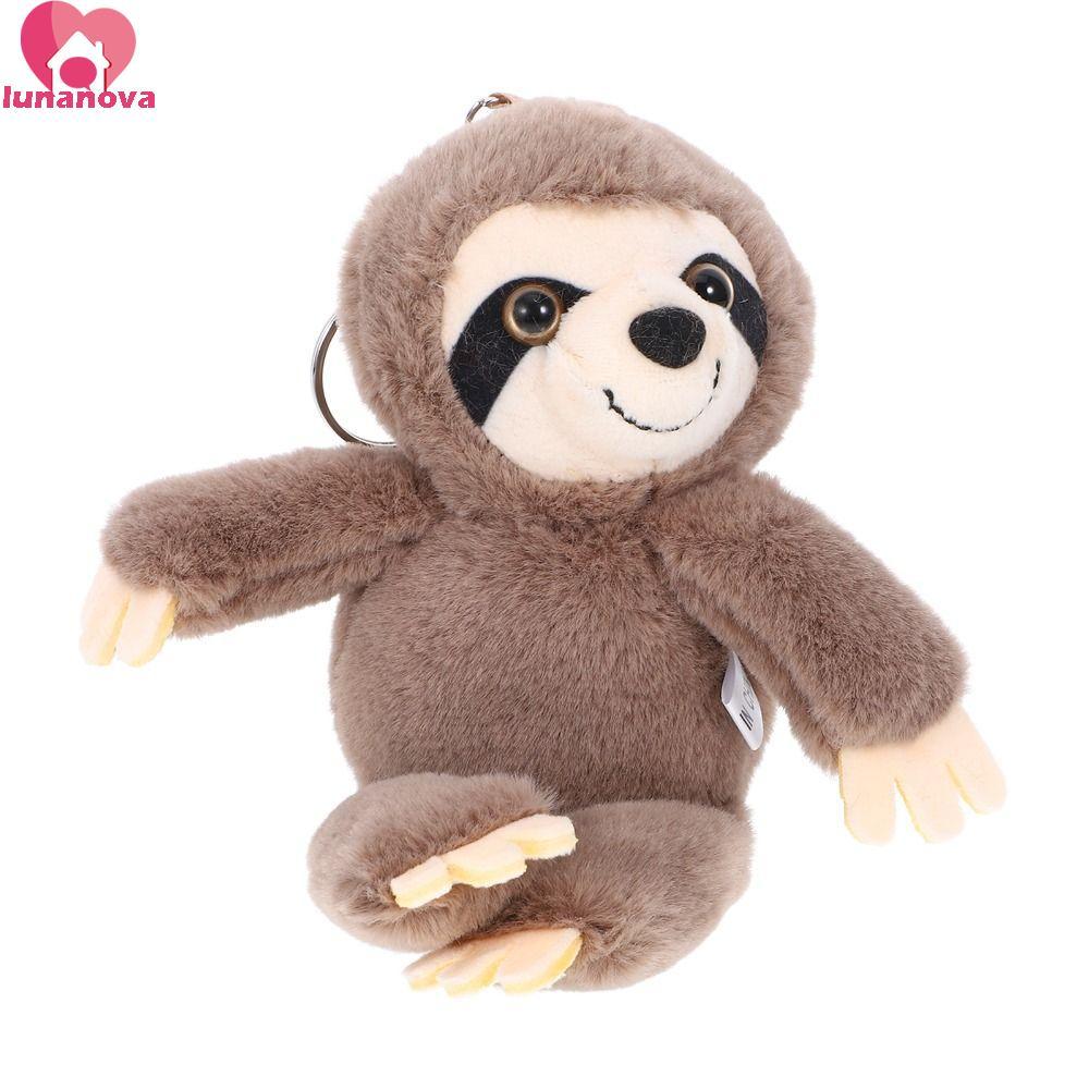 LUNANOVA Plush Sloth พวงกุญแจ,ตุ๊กตาสัตว์จําลอง Sloth จี้ขนาดเล็ก, ของเล่นเด็ก Big Eyes กระเป๋า Char