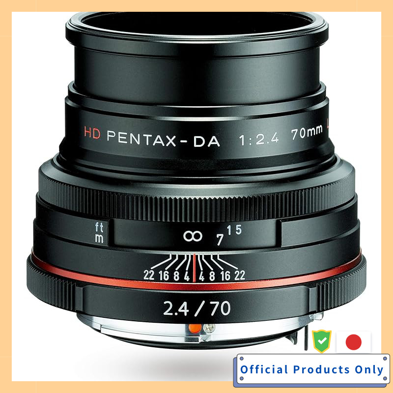 PENTAX HD PENTAX-DA 70mm F2.4 Limited Black Medium Telephoto Prime Lens for APS-C Size, High-Quality