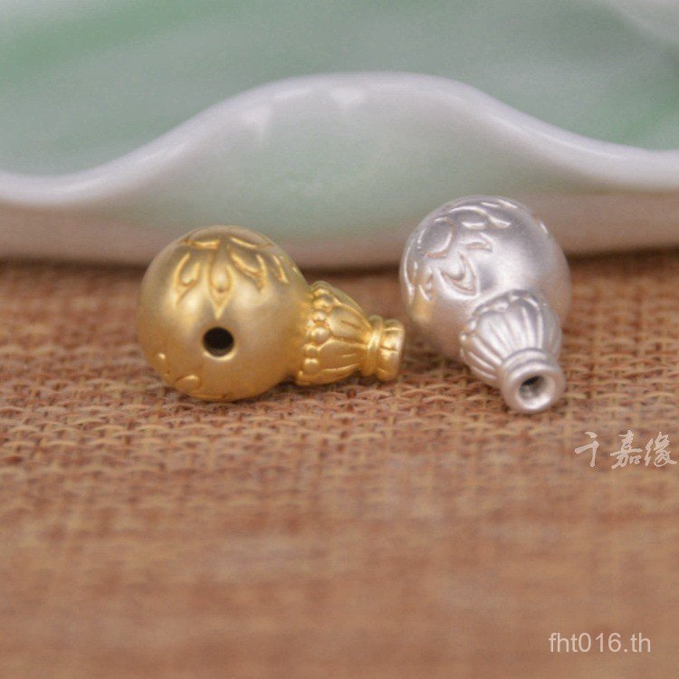 DIY สร้อยข้อมือเงินแท้ 999Tee Gourd Hole & Tee Lotus กับลูกปัดและอุปกรณ์เชือกถักสำหรับการทำเครื่องปร