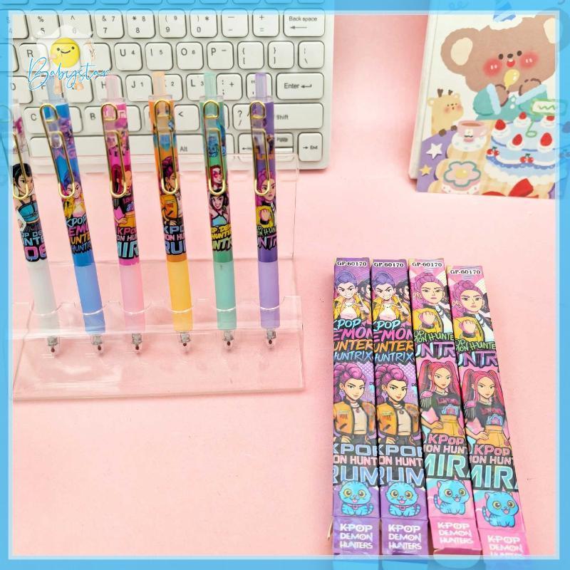 [Inthehot-t] 1/5 ชิ้นKpop Demon Hunters 0.5 มม.ปากกาเจลกล่องตาบอดน่ารักเขียนเรียบอะนิเมะปากกานักเรีย