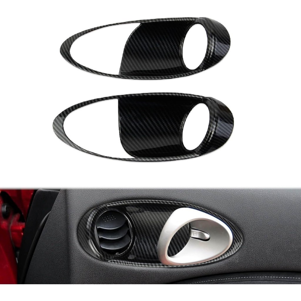คาร์บอนไฟเบอร์ด้านในมือจับประตู Air Outlet Trim อุปกรณ์เสริมสําหรับ Nissan 370Z สําหรับ Z/400Z