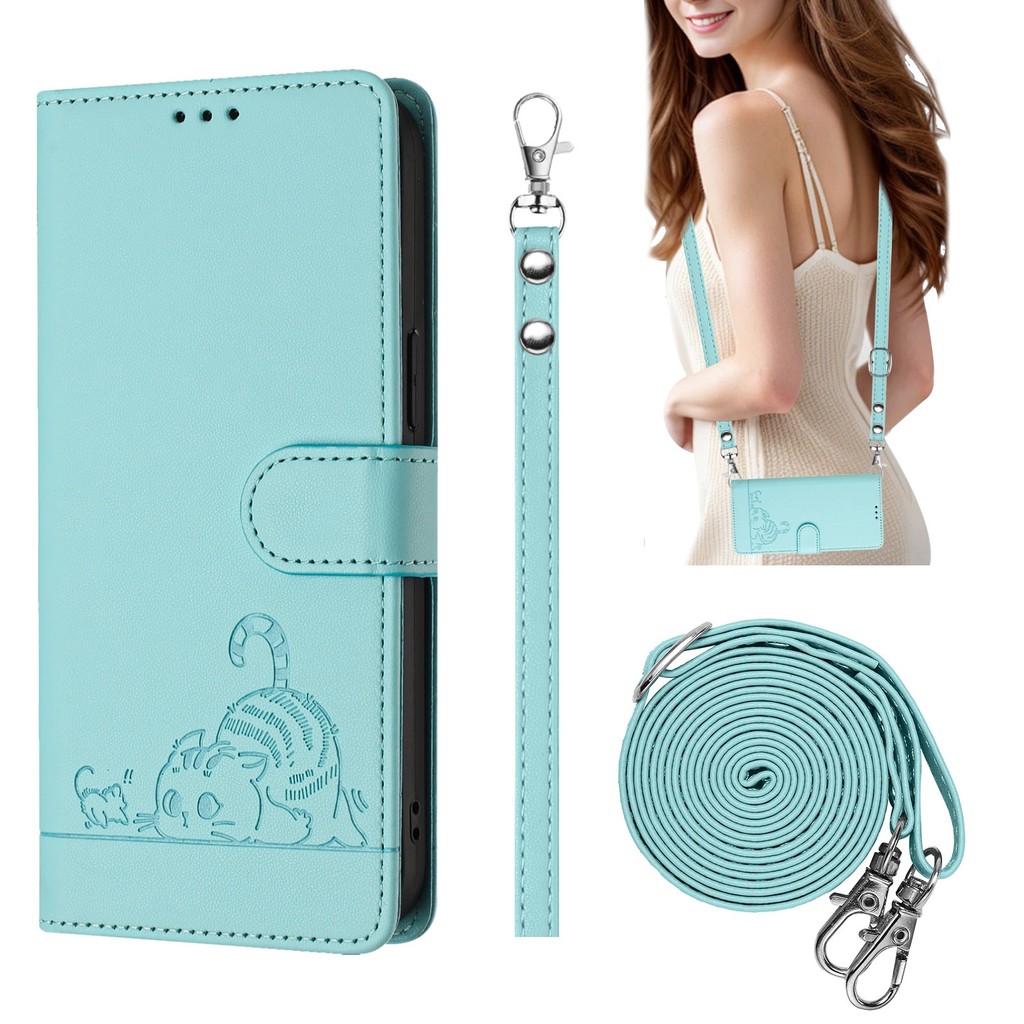 ZTE ใบมีด A76 V70 MAX Vita A75 A73 V50 V60 A53 A52 Plus 4G 5G แมวน่ารักช่องใส่การ์ดกระเป๋าสตางค์หนัง