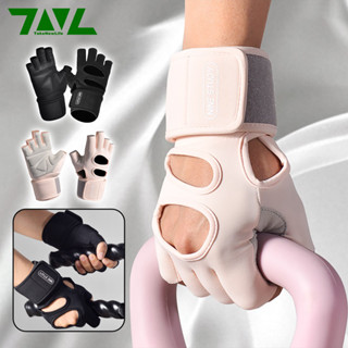 1คู่ฟิตเนสครึ่งนิ้วขี่จักรยานกีฬาถุงมือยกน้ําหนักถุงมือที่มี…