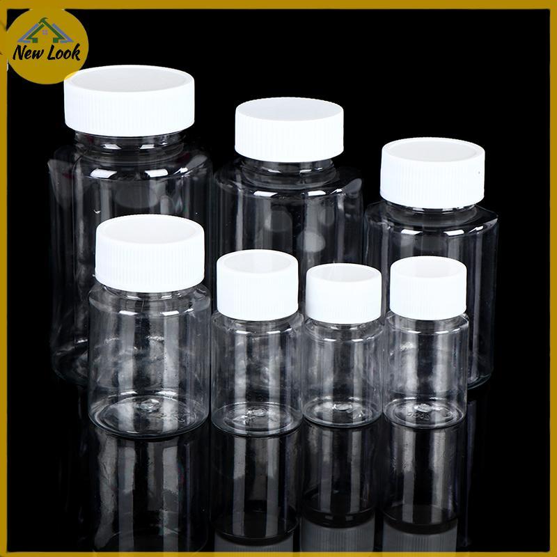 NewLook 15ml/20ml/30ml/100ml พลาสติก PET ล้างขวดเปล่าซีล Solid Pill Container.