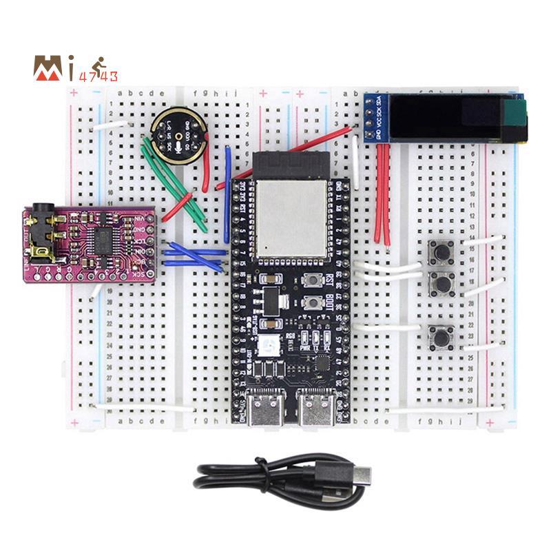 Mi4743AI Voice Chat หุ่นยนต์ ESP32-S3 บอร์ดพัฒนา Breadboard 3.5 มม.เสียงชุดสําเร็จรูปสําหรับเพื่อการ