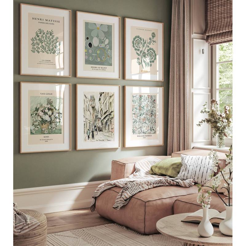 Sage Green Gallery Wall Art Set_ โปสเตอร์วินเทจปารีส