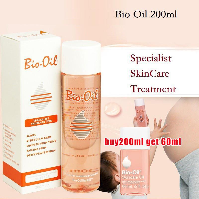 BIO-OIL ซื้อของขวัญ 200 มล. 60 มล.Bio-Oil Skincare for Scar Stretch Mark Treatment Oil Scar Gel Crea