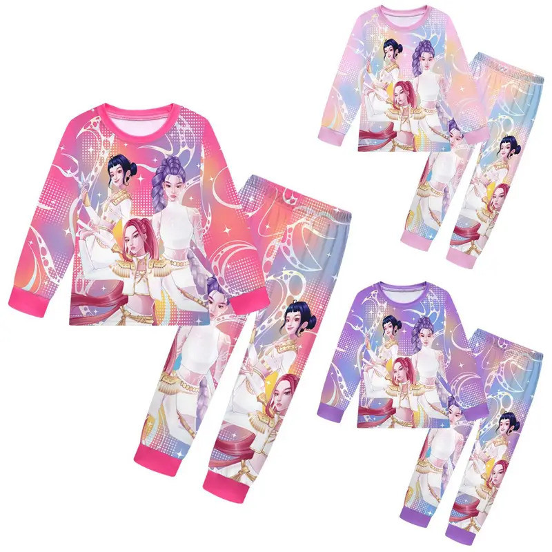 ชุดนอนลายการ์ตูนสำหรับเด็กหญิง แขนยาว เซ็ท 2 ชิ้น