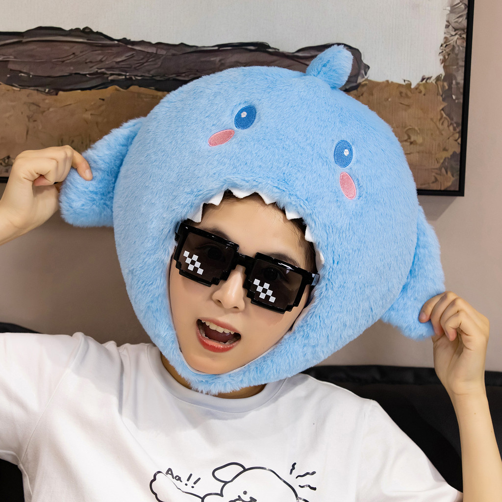 Shark Headgear หมวกสัตว์ทะเลน่ารัก ใช้สำหรับถ่ายภาพและการแสดงในโรงเรียน.cartoon performance photo st
