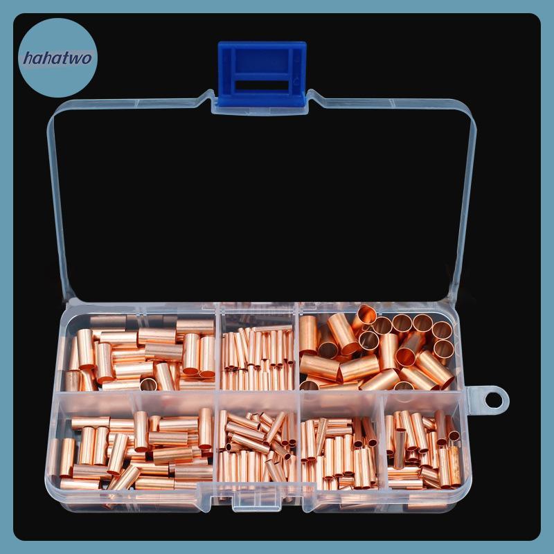 Ha 125/250/414/578 ชิ้น Non ฉนวนไฟฟ้า Butt Terminal Assortment ชุดลวด Ferrules ชุด 7 ขนาดทองแดง Crim