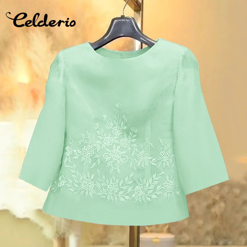 Celderio เสื้อเชิ้ตแขนสั้นผู้หญิง ลายดอกไม้