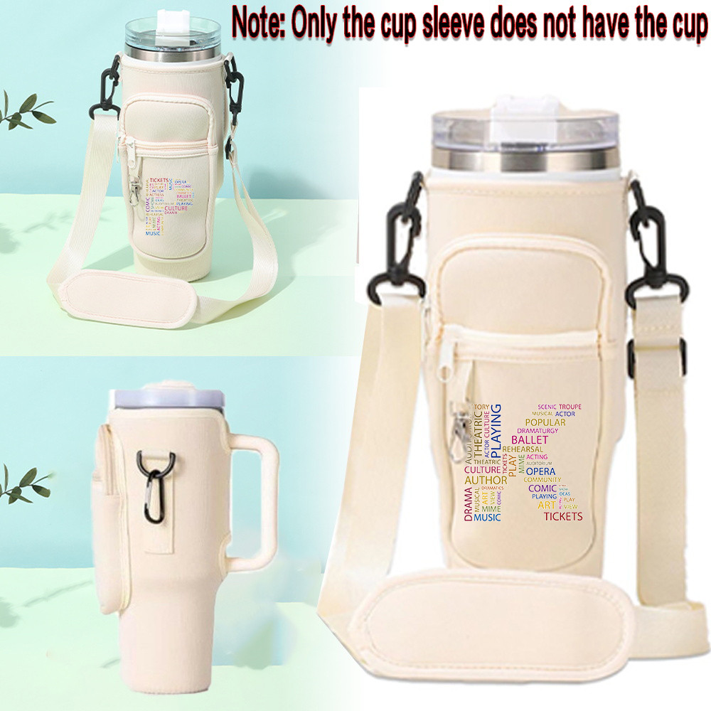 ใหม่ Tumbler Crossbody Bag Water Bag Outdo Ptable Cup Pouch Slip-Proof School Office Tumbler Sleeve