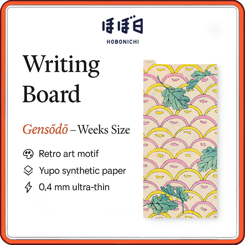 Hobonichi Gensōdō Retro Art Shitajiki Writing Board – Ultra Thin Yupo Underlay for A6, Weeks & A5 Co