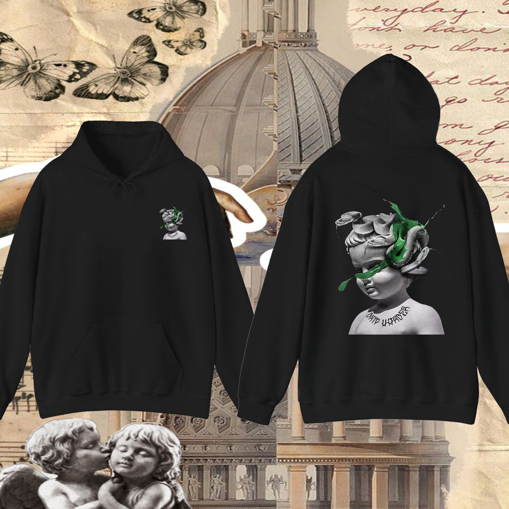 【Renaissance Revival Hoodie – Creative Sculpture 】| เสื้อฮู้ดศิลปะฟื้นฟูยุคเรอเนซองส์ ลายประติมากรรม