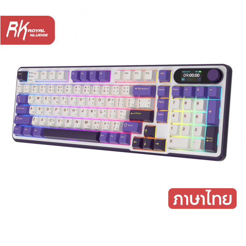 ใหม่ RK Royal Kludge RK S98 Blackberry 98 Key Tri-Mode RGB แบบมีสายบลูทูธ 2.4G ไร้สาย 3 โหมดพร้อมหน้