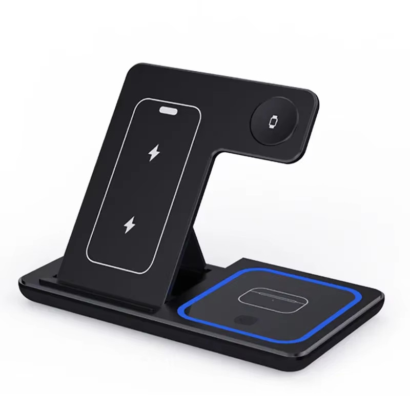 Fast Wireless Charger Stand 3 ใน 1 สถานีชาร์จแบบพับได้สําหรับ iPhone ซีรี่ส์ไอโฟน Apple Watch 9 8 7 6 5 Airpods Pro - รูปที่ 6