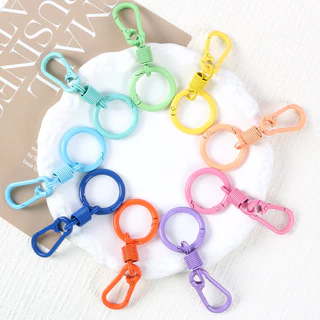 1PC สีอบที่มีสีสันฤดูใบไม้ผลิ Rebound แหวนพวงกุญแจ DIY Mountain Chain พวงกุญแจจี้เครื่องประดับ