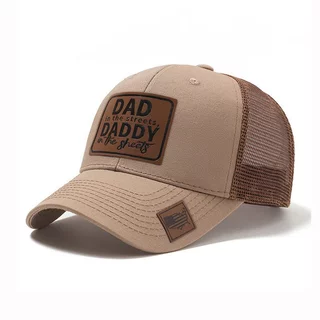DAD DADDY โลโก้ตาข่ายระบายอากาศสบายๆหมวกปีกโค้งฤดูใบไม้ผลิฤดูร้อนกลางแจ้งม่านบังแดดเบสบอลหมวกกันแดด