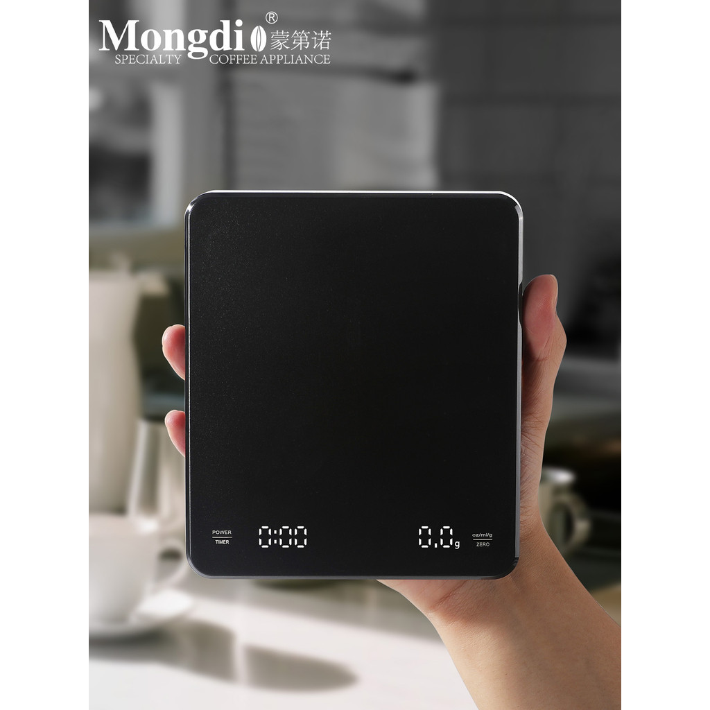 Mongdio Coffee เครื่องชั่งอิเล็กทรอนิกส์อิตาเลี่ยน Hand-Brewed Coffee Scale เมล็ดกาแฟพิเศษ Timing Sc