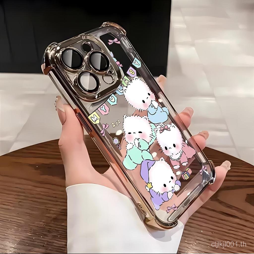 Electroplated สี่มุมป้องกันการตกสําหรับ iPhone 14 12 13 15 17 11 16 12PRO 14PRO 16PROMAX 17PROMAX 14