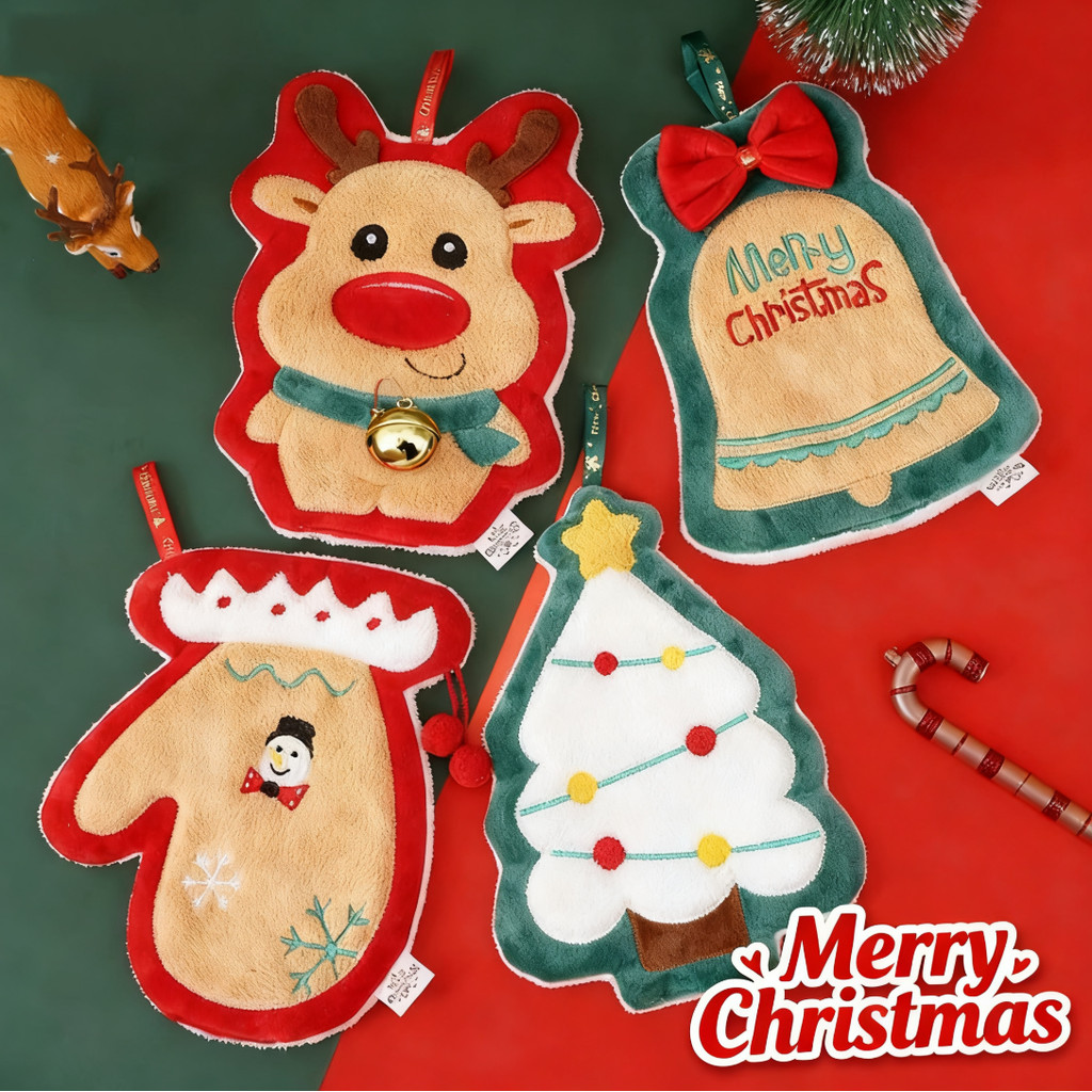 สุขสันต์วันคริสต์มาสผ้าเช็ดมือ-ไมโครไฟเบอร์,ซุปเปอร์ดูดซับ,ปะการังกํามะหยี่-ห้องครัวห้องน้ําเช็ดทําความสะอาด-น่ารักการ์ตูนแขวนเช็ด-มนุษย์หิมะ,ซานตาคลอส,ต้นคริสต์มาส,บ