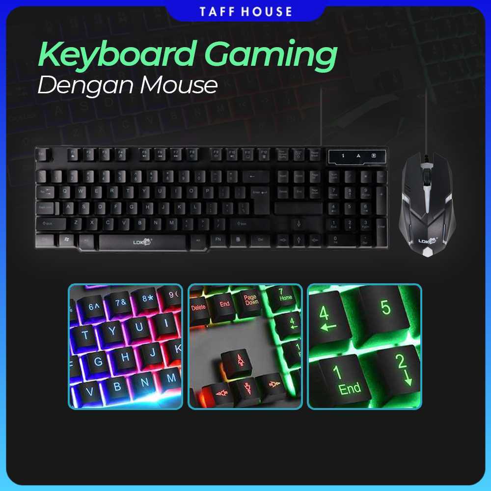 LDKai Gaming Keyboard LED พร้อมเมาส์ - 832