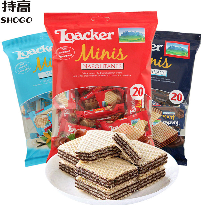 Italian Loacker Loacker Mini Wafer Biscuits 200g เฮเซลนัทช็อกโกแลตผสมของว่างลําลอง 25122