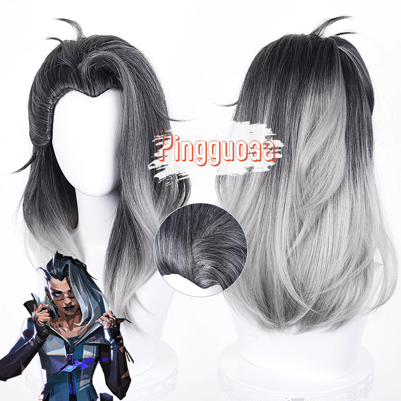 【Manmei】Valorant Fade Cosplay Wig 45cm Long Gradient Heat-Resistant Synthetic Hair