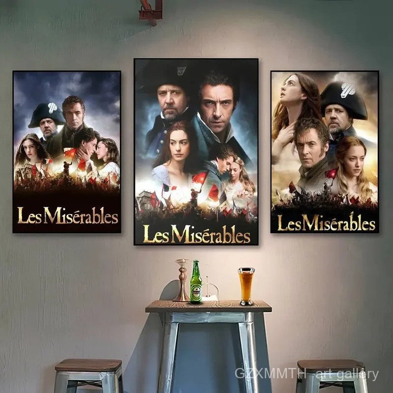 ภาพยนตร์ Les Miserables โปสเตอร์ผนังสําหรับห้องนั่งเล่นบาร์ภาพวาดตกแต่งวินเทจ