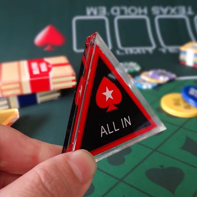 อะคริลิค DEALTER รหัส Texas Holdem รหัส Z อะคริลิคสามเหลี่ยม ALLIN Card Texas Holdem อุปกรณ์เสริม 20
