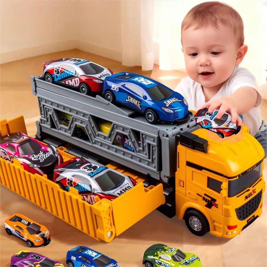 เด็กการเปลี่ยนรูป Catapult Track ของเล่นพับเก็บ Transporter รถรถ Freight รถ Inertial รถของเล่นเด็กรถ