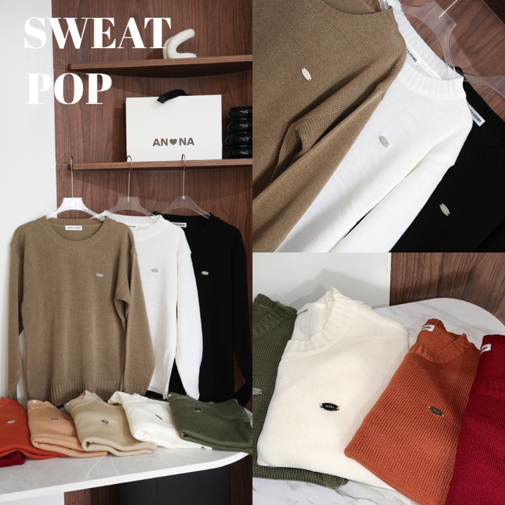 SWEAT POP เสื้อสเวตเตอร์ใหม่พรหมติดอะไหล่ 🍒พร้อมส่ง