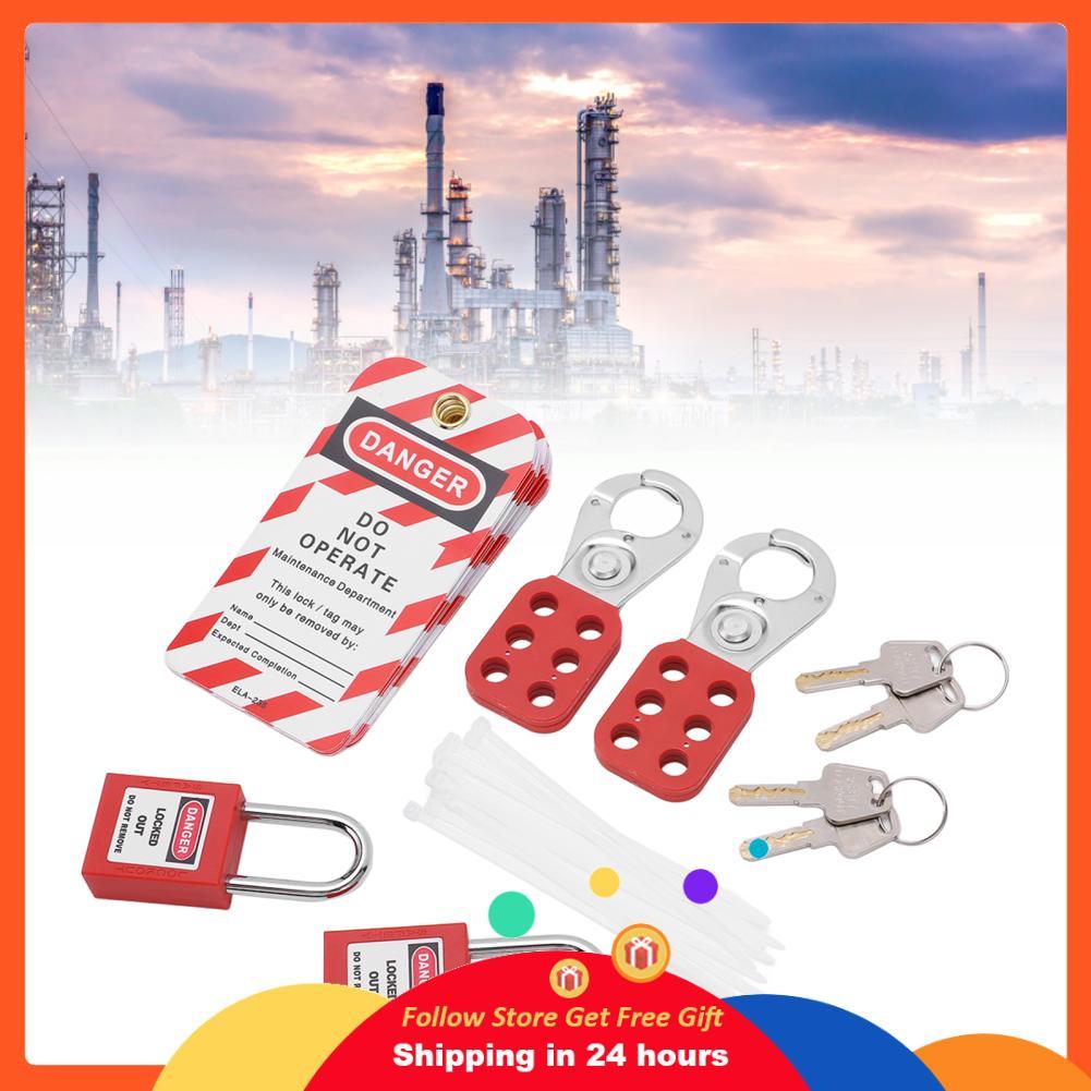 Skejnojj ชุดล็อคแท็กเอาท์ไฟฟ้าแท็ก Loto พร้อมกุญแจนิรภัย Hasps Keys Bag สำหรับล็อคอุปกรณ์ทำเครื่องหมายผลิตภัณฑ์