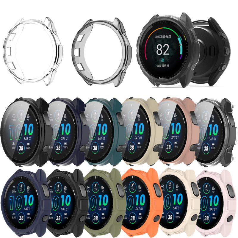 เหมาะสําหรับผู้เบิกทาง Garmin 965 TPU ฝาครอบซิลิโคนเคสป้องกัน PC HD หน้าจอเปลือกกันชนเคสป้องกัน
