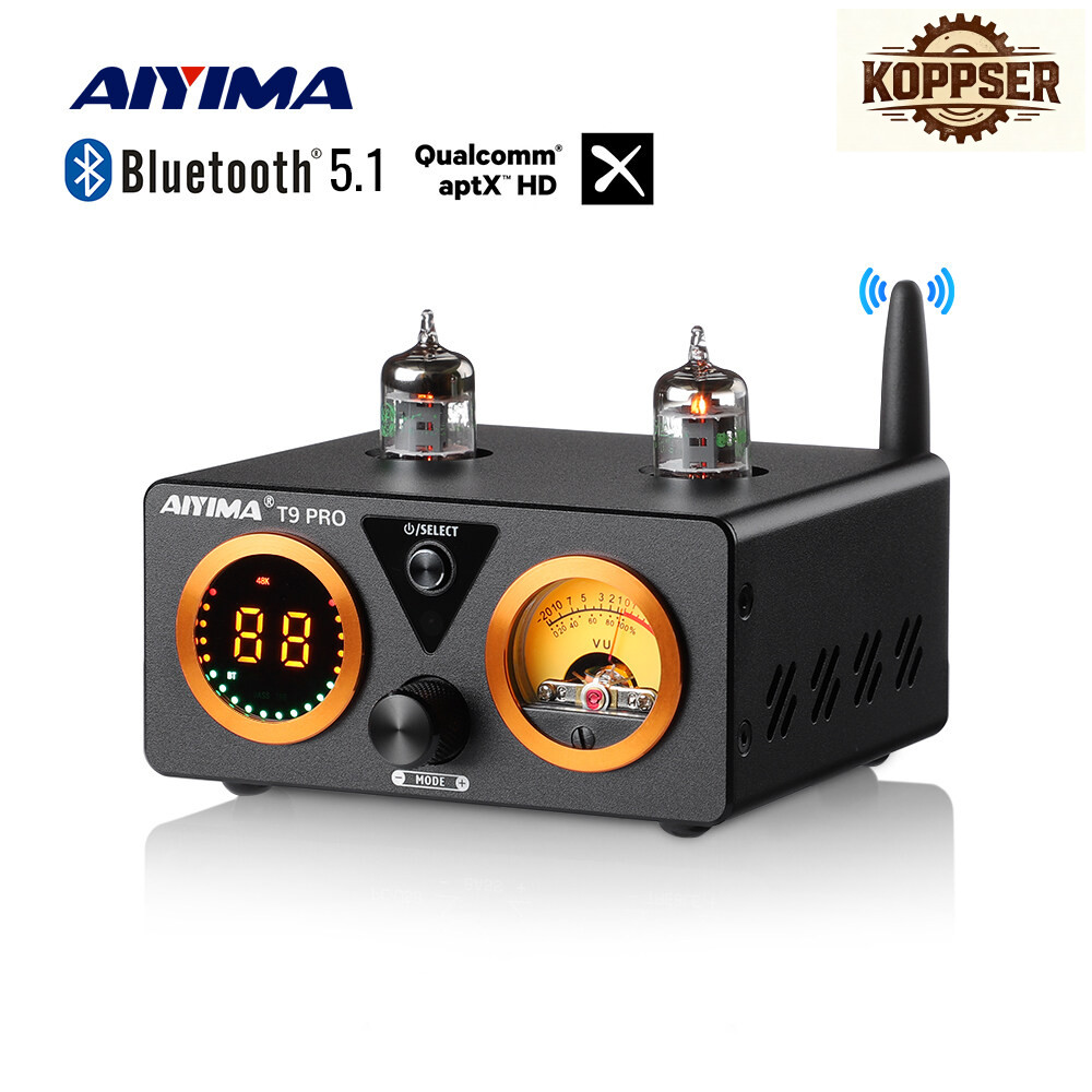 Local AIYIMA T9 PRO 100W×2 HiFi Bluetooth Tube Amplifier USB DAC Optical Fiber Amplificador Home Amp