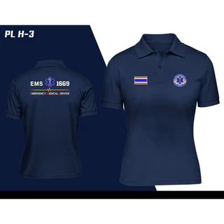 เสื้อกู้ภัยพิมพ์ลาย EMS ทำจากผ้าฝ้าย 100% ขนาดแขนสั้น เหมาะสำหรับทุกเพศ ไซส์ S-3XL