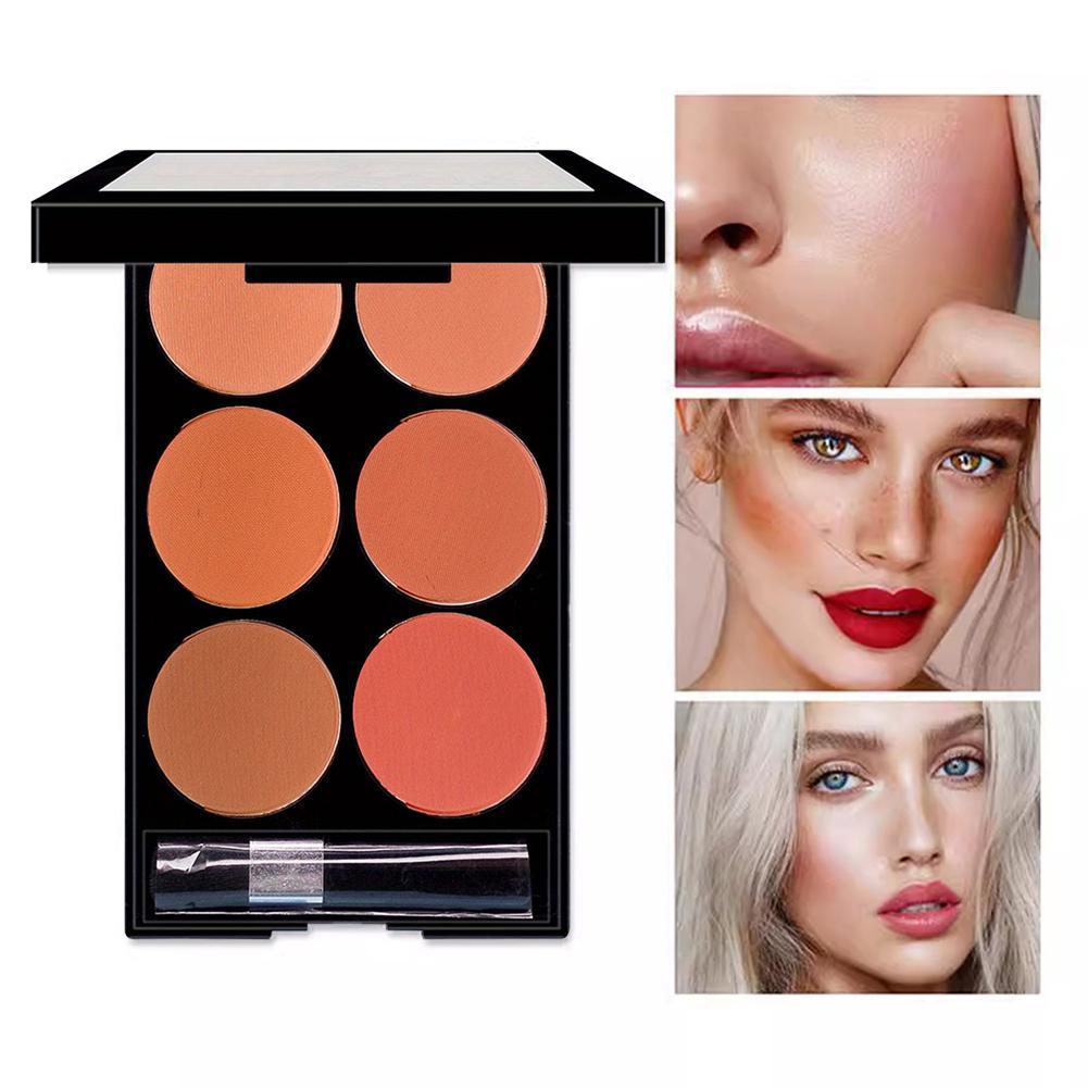 6 สี Blush Palette Long-lasting Matte Blusher Face Makeup W0r7