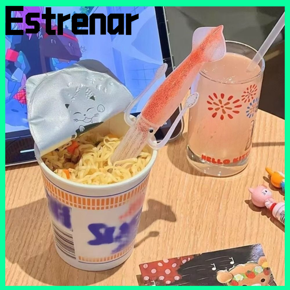 ESTRENAR Octopus Noodle Fork, Portable Heat-Resistant Food Picks, Simple Cooking Tools 3-in-1 Squid-