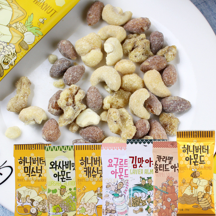 เกาหลีนําเข้า HBAF HBAF Honey Butter Tonsula รสอัลมอนด์ผลไม้แห้ง Nut Snacks g