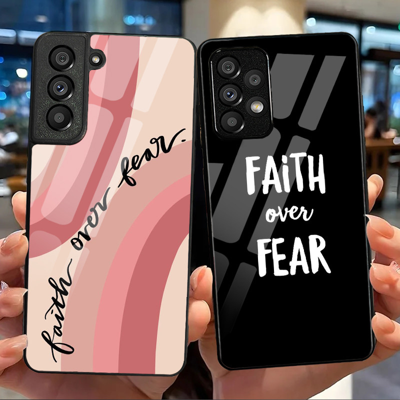 Christian Faith Over Fear แก้วเคสโทรศัพท์สําหรับ Samsung Galaxy S9 Plus S10 S10e S20 FE S20 Plus S21