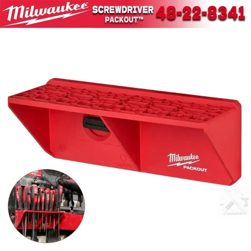 MILWAUKEE 48-22-8341 ชั้นวางไขควง Featuring Multi-Size Slots Load Bearing Tool Storage อะไหล่เครื่องมือ