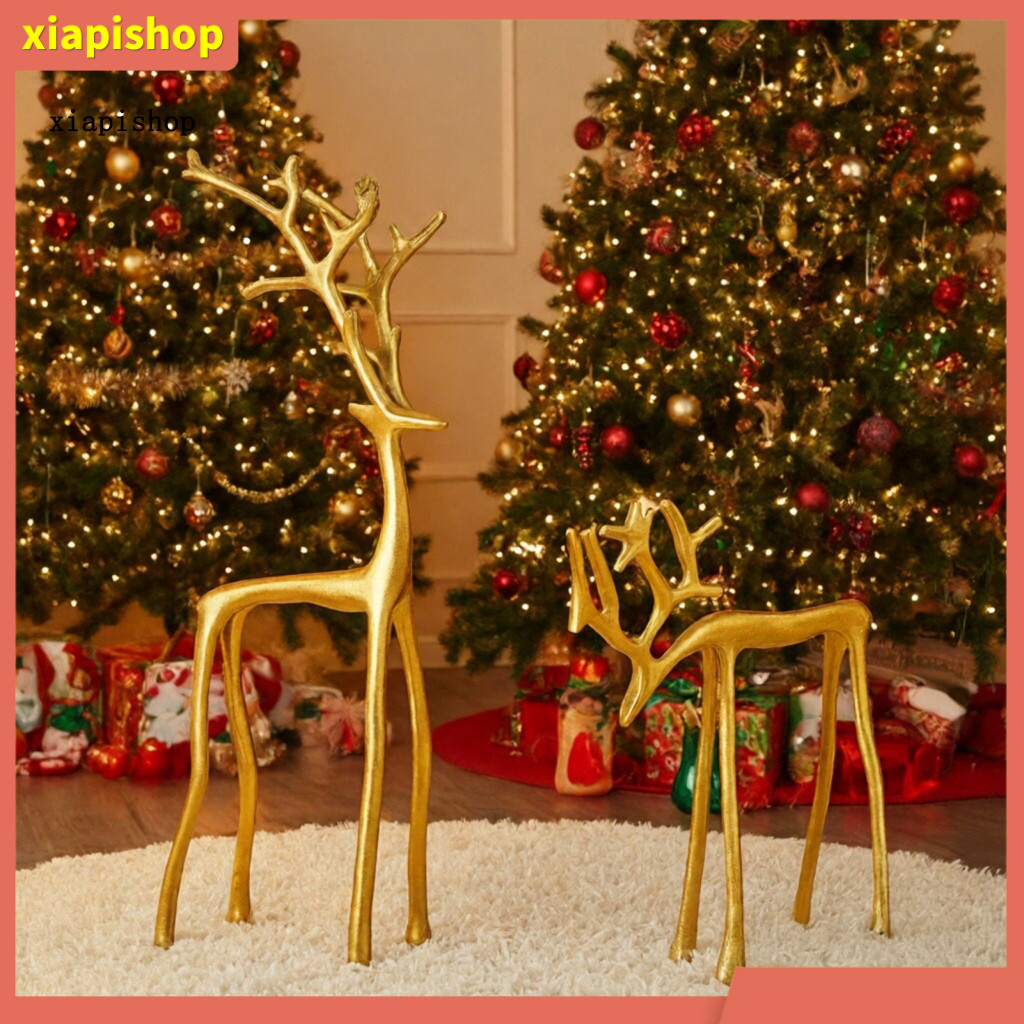 XPS คุณภาพสูง Reindeer Figurine Elegant Reindeer Decor Golden Reindeer รูปปั้นสําหรับคริสต์มาสตกแต่ง
