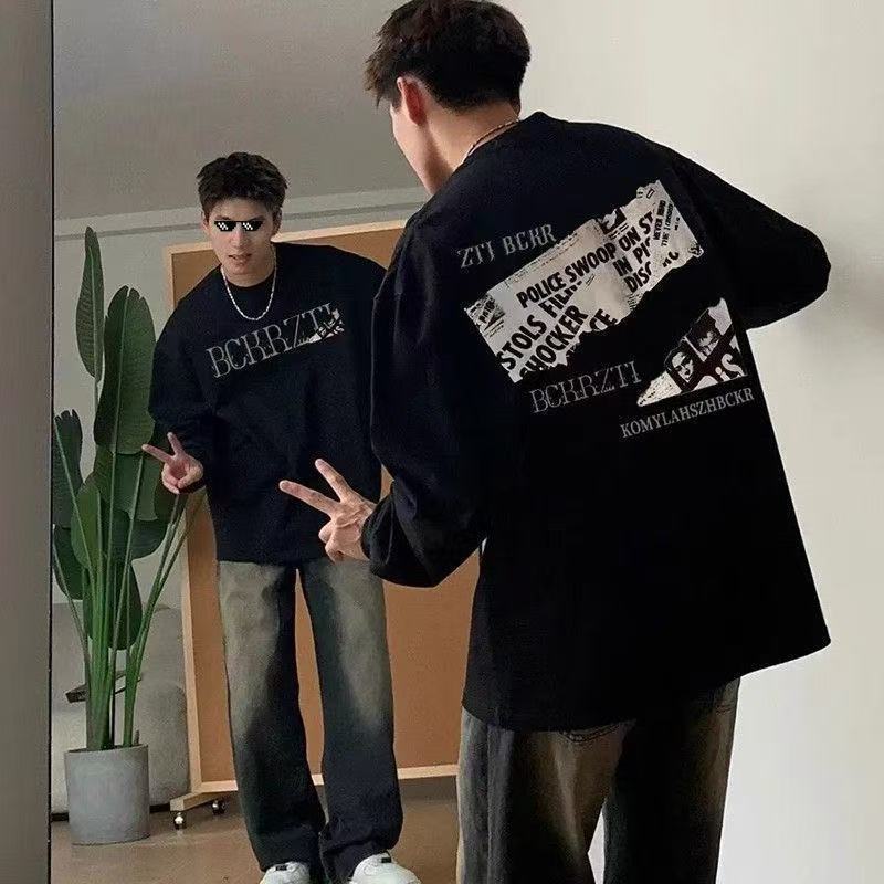 Jimmy Fun 2025 Sup Print เสื้อยืดแขนยาวหลวม 11.22