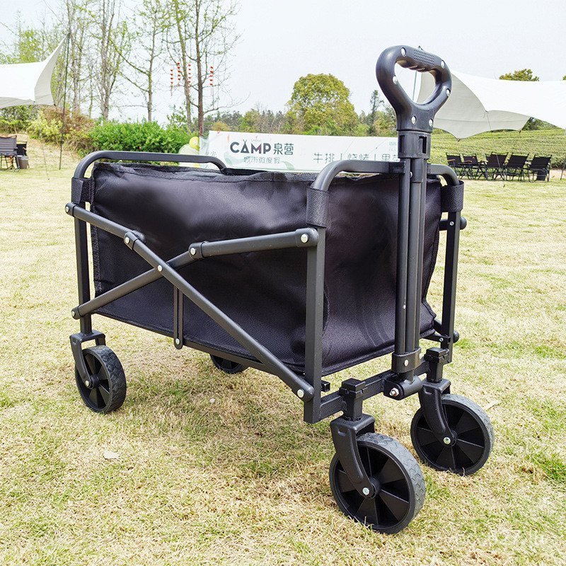 Stall Cart Outdoor Picnic Trailer Trolley Outing Mini Portable Cart Trolley Camp Folding Camper 2CIW