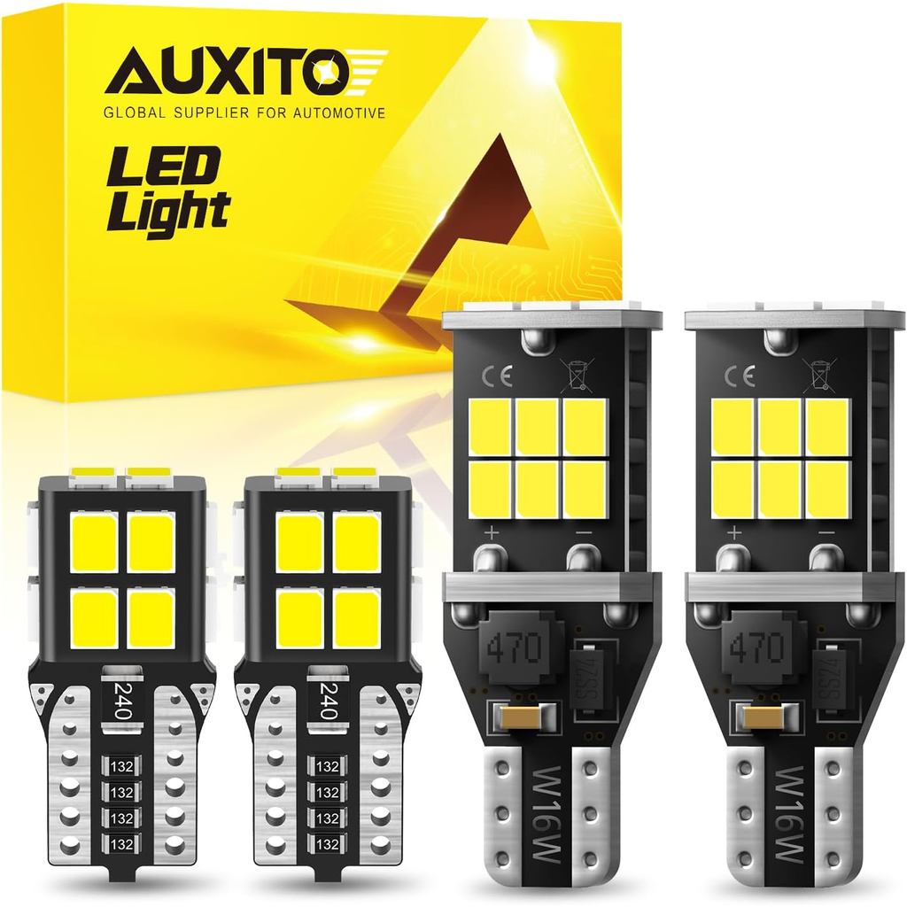 AUXITO 194 168 LED Bulb & 921 912 W16W LED Bulb Combo Kit, Error free for 2825 W5W Led License Plate