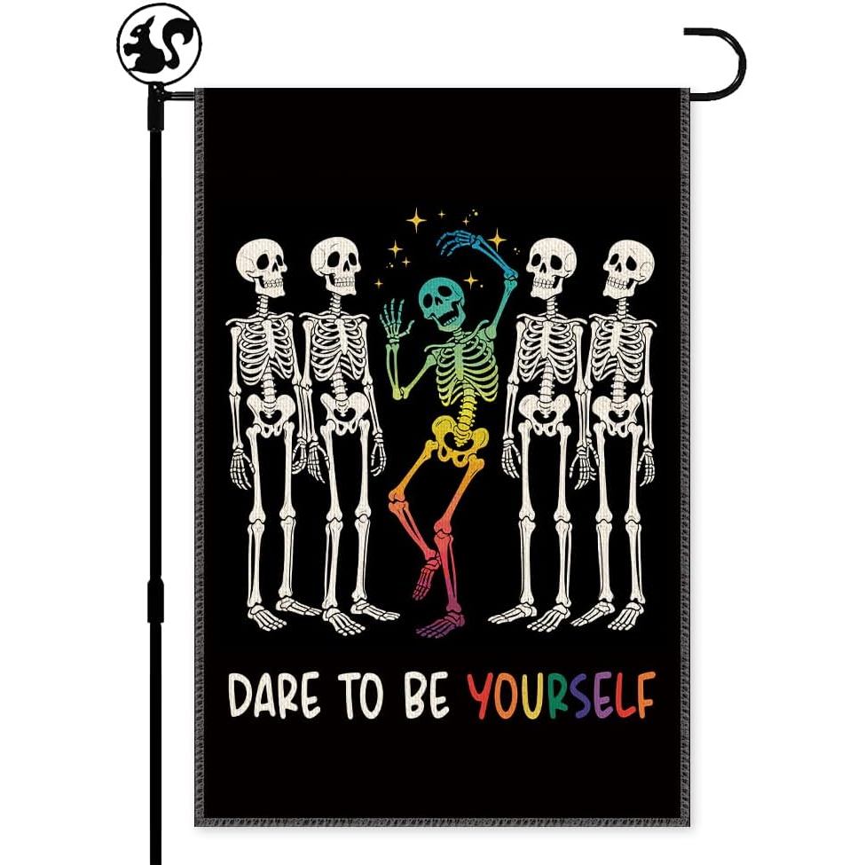 Dare to Be Yourself Garden Flag, Double Sided Printing Farmhouse Outdoor Lawn Decor Yard Flag Gifts,