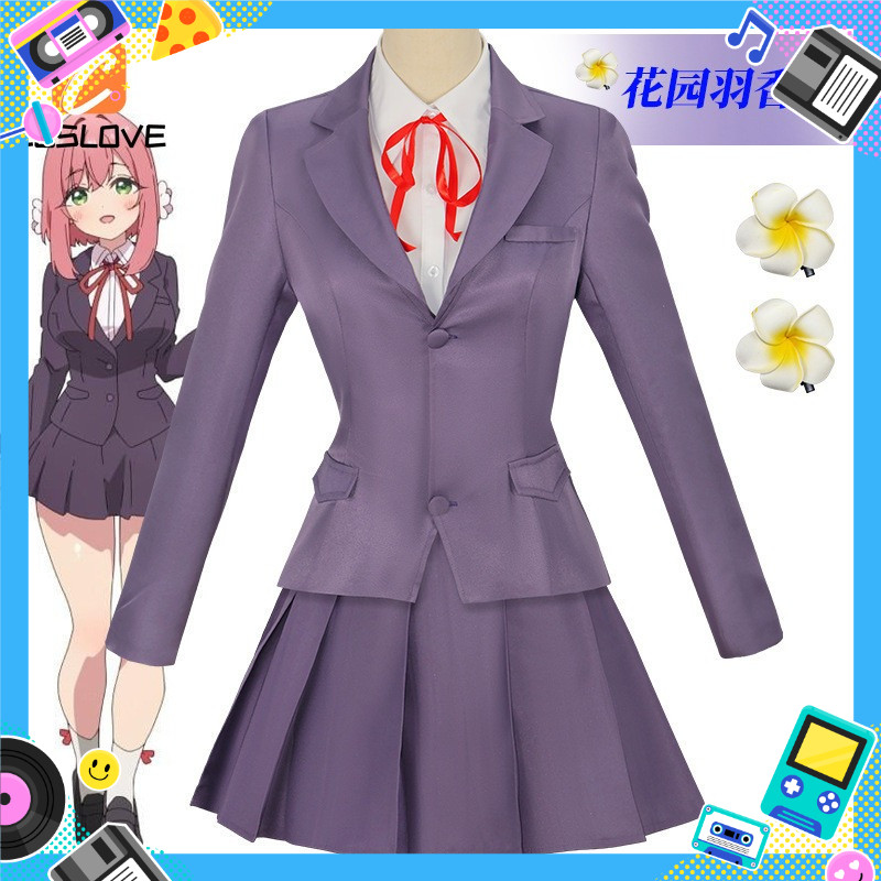 คอสเพลย์ Hakari Hanazono จากอนิเมะ 100 แฟน สีม่วง สำหรับผู้หญิง