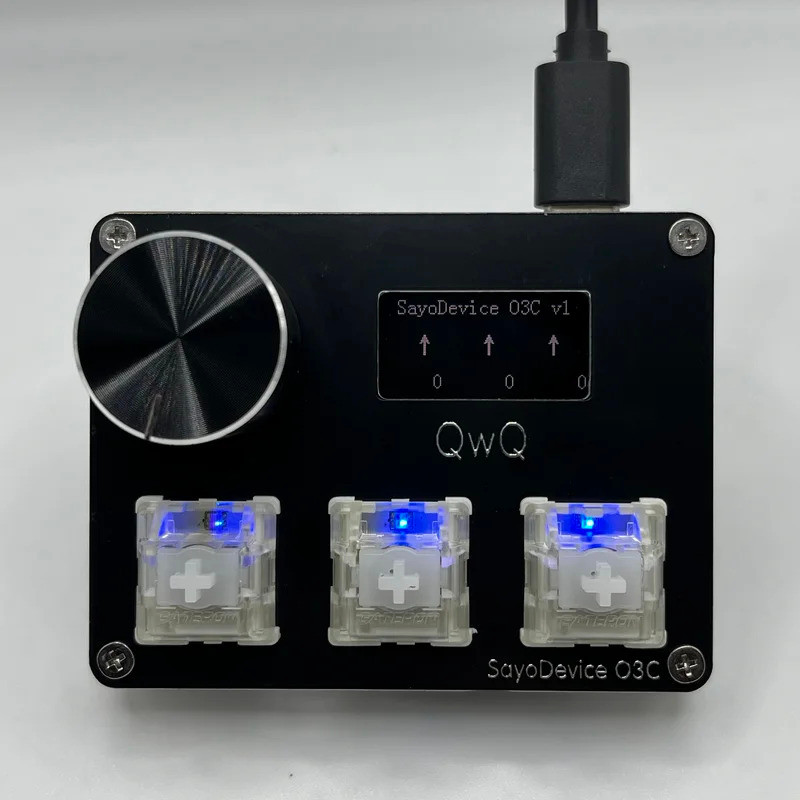 Gateron KS-20 สวิทช์สีขาว SayoDevice OSU O3C Rapid Trigger สวิทช์แม่เหล็กคีย์บอร์ดลูกบิดหน้าจอ Copy 