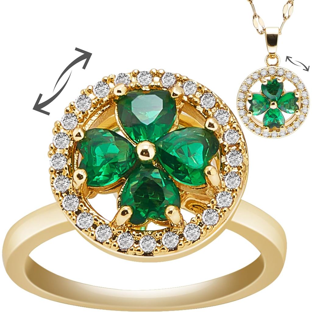 Fidget Ring for Anxiety Women, Aldult Fidgets Spinner Toy Anxiety Rings Necklace for Women, Anti-Str