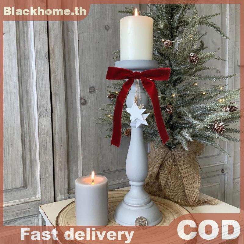 ACK 6 ชิ้นกํามะหยี่ต้นคริสต์มาส Bows Vintage ริบบิ้นต้นไม้ Topper Bows เครื่องประดับสําหรับบันได Gar